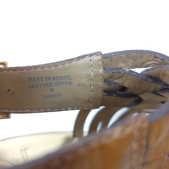 Tory Burch cork Strappy Wedge Platform Sandals Leather Shoes - Picture 6 of 14